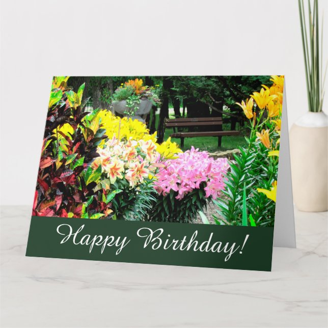 Engelska Garden Blommigts Birthday Greeting Card Kort (Framsida)