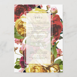 Engelska Garden Vintage Ro Bröllop Menu Meny