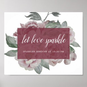 Engelska Garden Wedding Sparkler Sendoff-signatur Poster
