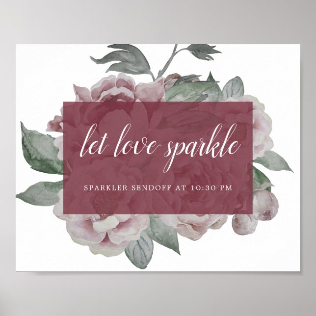 Engelska Garden Wedding Sparkler Sendoff-signatur Poster (Framsidan)
