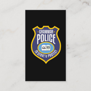 Engelska Grammar Police Funny Sarcasm Literary Visitkort