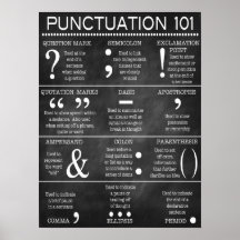 Engelska grammatikinterpunktion Poster