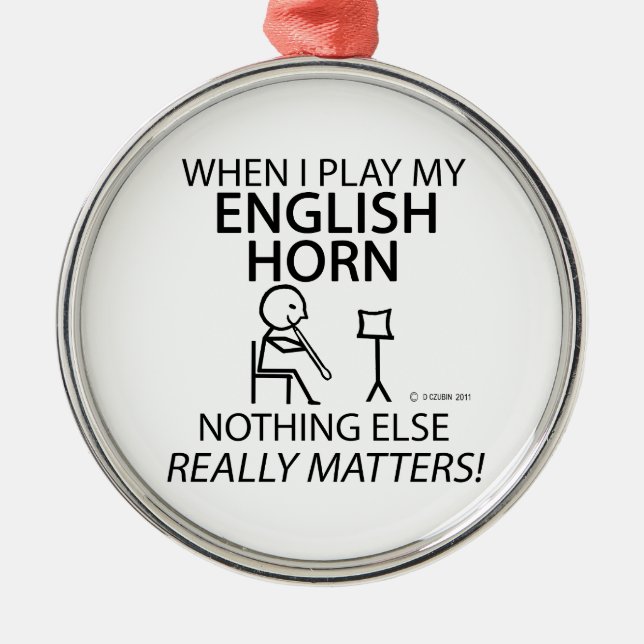 Engelska Horn Ingenting annat Julgransprydnad Metall (Framsidan)