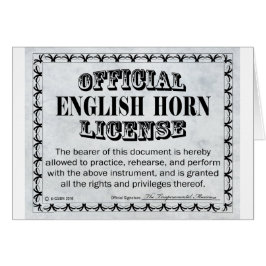 Engelska Horn Licence Hälsningskort