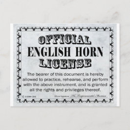 Engelska Horn Licence Vykort