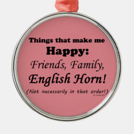 Engelska Horn Makes Me Lycklig Julgransprydnad Metall