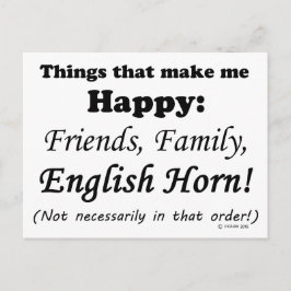 Engelska Horn Makes Me Lycklig Vykort
