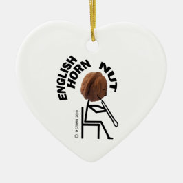 Engelska Horn Nöt Julgransprydnad Keramik