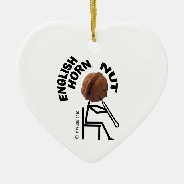 Engelska Horn Nöt Julgransprydnad Keramik (Framsidan)