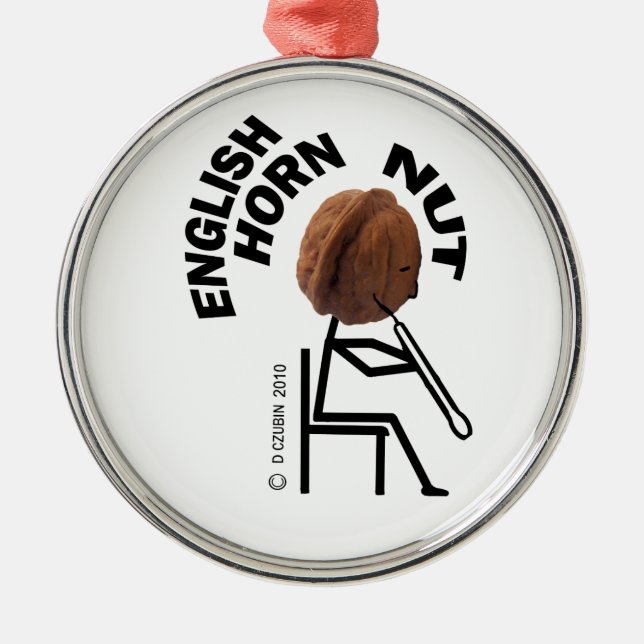 Engelska Horn Nöt Julgransprydnad Metall (Framsidan)