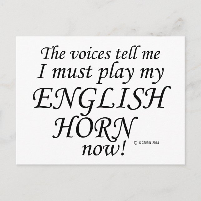 Engelska Horn Voices Säg must Play Vykort (Framsida)