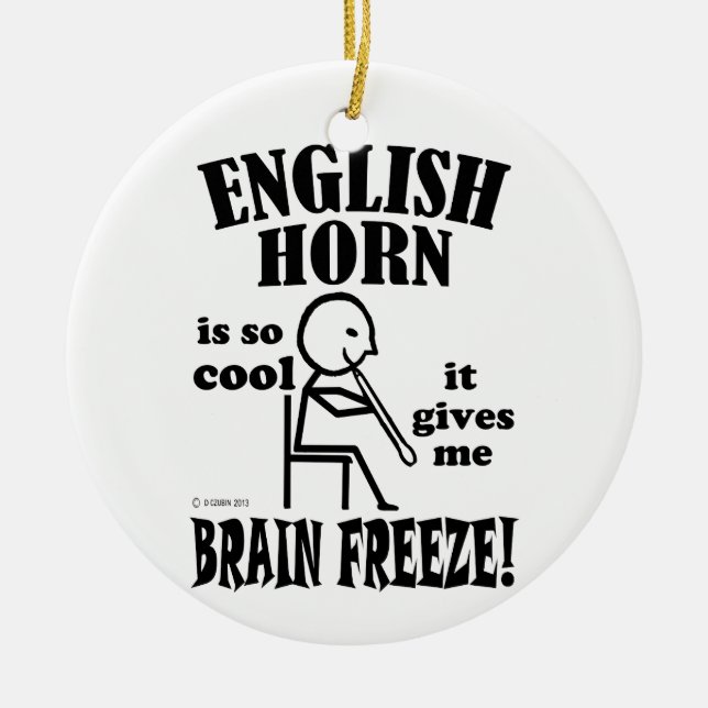 Engelska hornet, Brain Freeze Julgransprydnad Keramik (Framsidan)