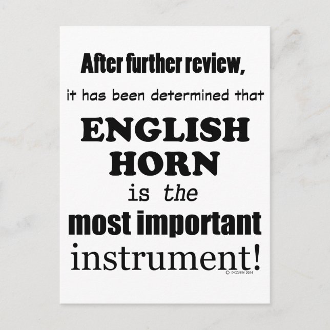 Engelska hornet - det viktigaste instrumentet vykort (Framsida)