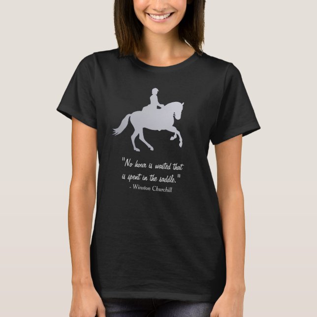 Engelska Horse Rider Churchill Quote T Shirt (Framsida)