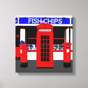 Engelska ikoner Modern Art-omslagna arbetsyta Canvastryck