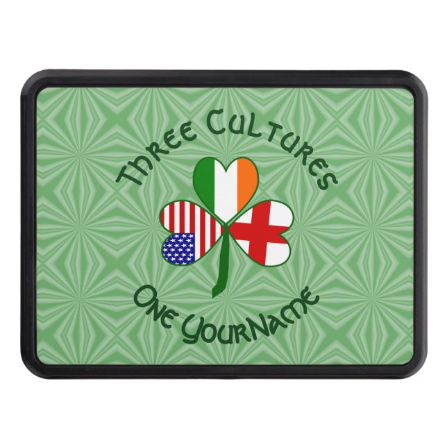 Engelska Irish USA flagga Shamrock Personlig Dragkroksskydd (Framsidan)