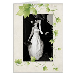 Engelska Ivy Bröllop Photo Tack OBS Kort
