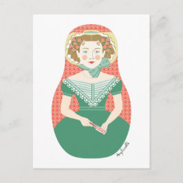 Engelska Ivy Matryoshka Postcard Vykort