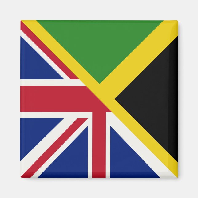Engelska Jamaican Flagga | Halva Jamaica England F Magnet (Framsidan)