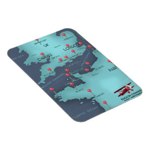 Engelska kanalen Nautical Karta Magnet