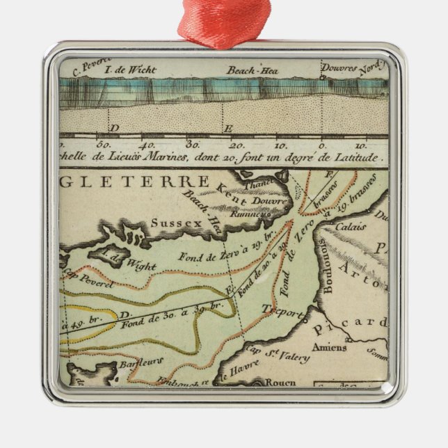 Engelska kanaliserar julgransprydnad metall (Framsidan)