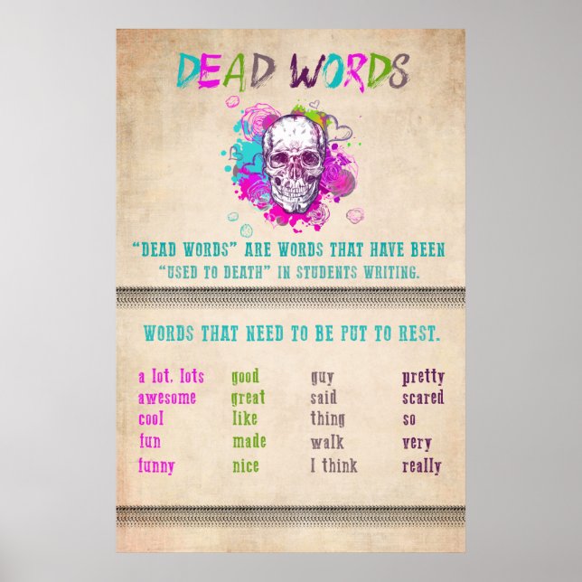Engelska klassrummet DEAD ORD Poster (Framsidan)