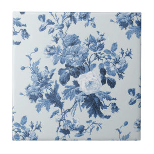 Engelska kusten Garden Blommigt Dusty Blue Mönster Kakelplatta