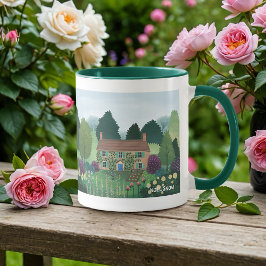 Engelska Land Cottage Garden House Coffee Mugg