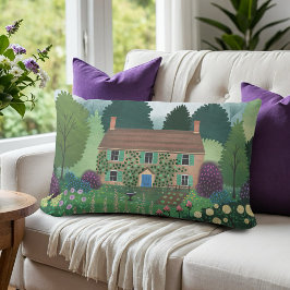 Engelska Land Cottage Garden House Lumbarkudde