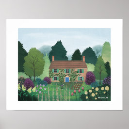 Engelska Land Cottage House Art Print Poster