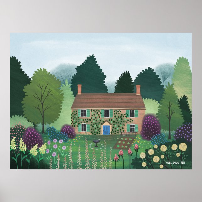 Engelska Land Cottage House Poster (Framsidan)