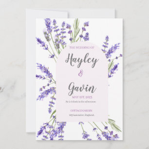 Engelska Land Garden Wedding Lavender Inbjudningar