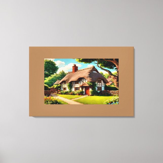 Engelska land-stugan canvastryck (Framsida)