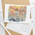 Engelska landsid England Watercolor Travel Inbjudan Vykort<br><div class="desc">Ett vackert målat vykort för färgsresor med engelsk landsbygd.</div>