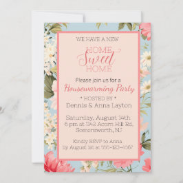 Engelska landsidesidan Blommigt Houseuppvärmning P Inbjudningar