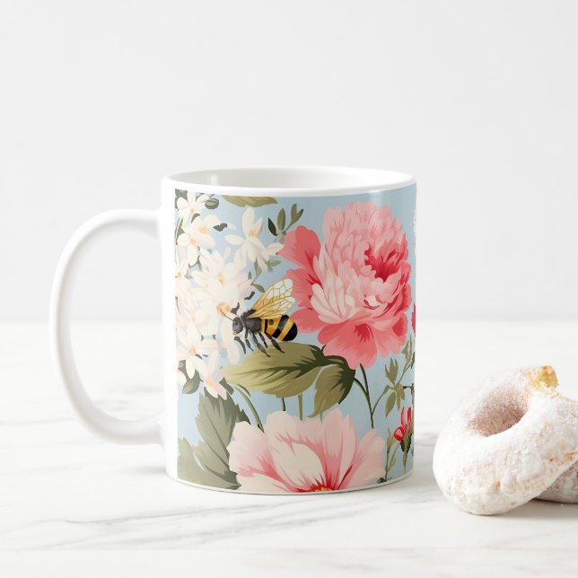 Engelska landsidesidan Blomsterträdgård Kaffemugg (Med munk)