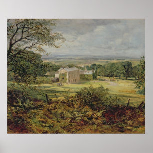Engelska landskap med ett hus, det 19th poster