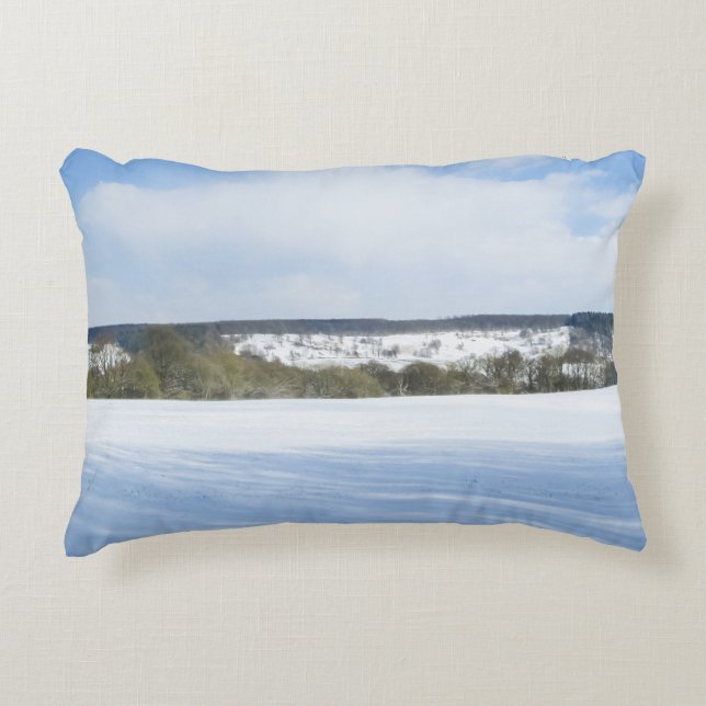 Engelska landskapssidan i vintertid - Personlig Prydnadskudde (Framsidan)