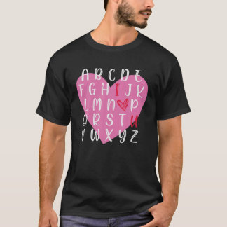 Engelska lärare Alphabet Heart Kärlek You Funny Va T Shirt