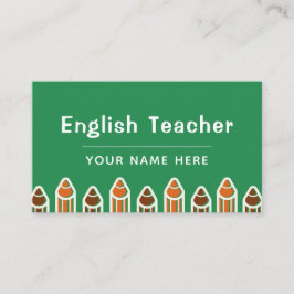 Engelska lärare, färgstarka pennor Vibrant Bright Visitkort