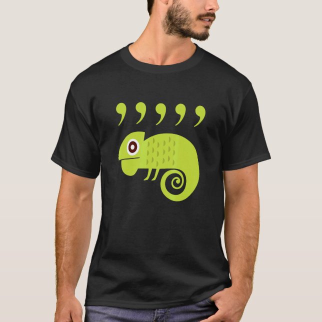 Engelska Lärare Komma Kameleont 80s T Shirt (Framsida)