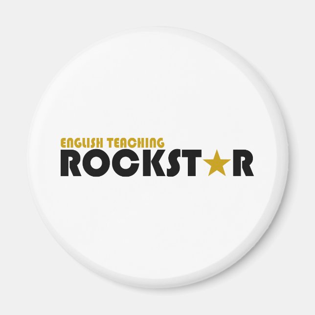 Engelska lärare Rockstar Magnet (Framsidan)
