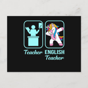 Engelska lärarUnicorn Language Grammar Student Vykort