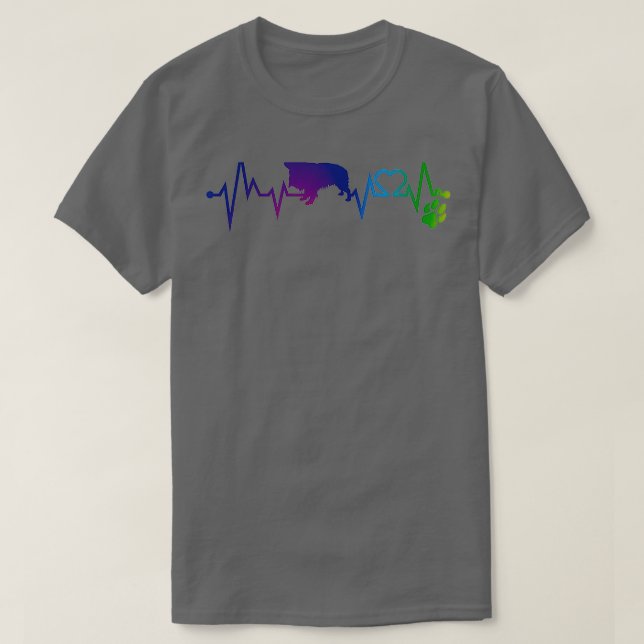 Engelska Leksak-spanjoren Colorful Heartslag Heart T Shirt (Design framsida)