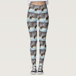 Engelska Leksak-spanjoren Låt det snöa jul Leggings