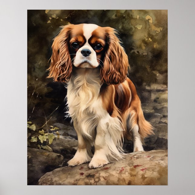 Engelska Leksak Spanska Hund Art Print Poster (Framsidan)