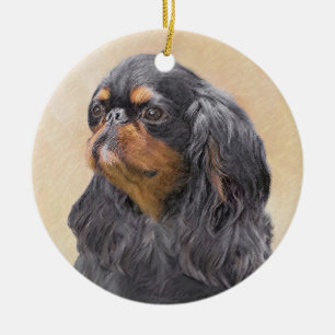 Engelska Leksak Spanska målning - Original Hund Ar Julgransprydnad Keramik