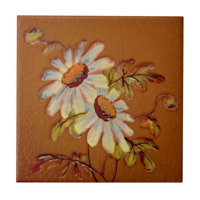 Engelska ligor på Clay Färg Barbotine Repro c1900 Kakelplatta (Framsidan)