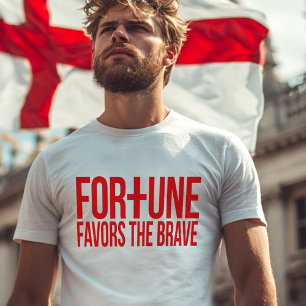 Engelska lyckan gynnar den modiga röda slogan t shirt