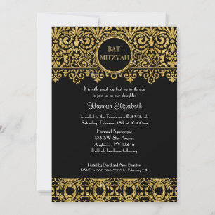 Engelska Manor House Stil Art Deco Nouveau Damask Inbjudningar